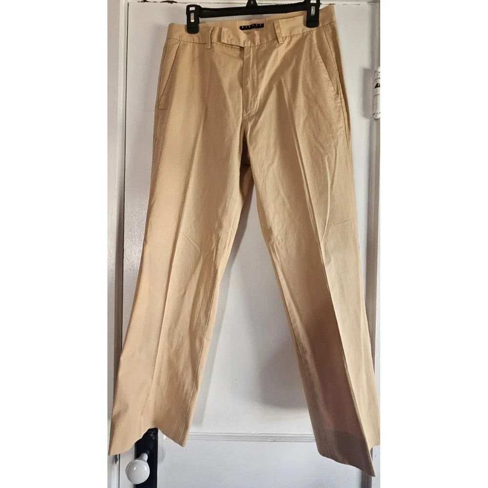 Vtg Sisley 3 Buttoned‎ blazer 48-L dress pants 46-L cotton khaki suit Italy made